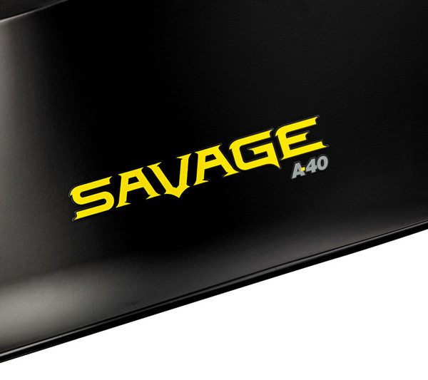 Savage-A40-Black-logo-closeup